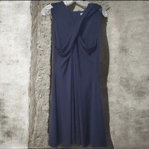 Meaneor Elegant Women's Blue Dress 5% Stretch Womens Size Xl X-large